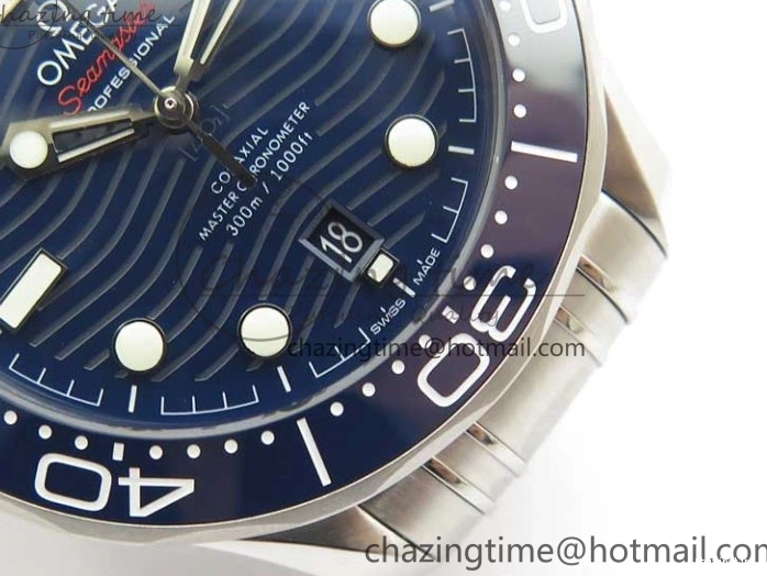0115 Seamaster Diver 300M ORF 1:1 Best Edition Blue Ceramic Blue Dial on SS Bracelet A Breathable 7869